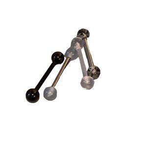 14g Surgical Steel Tongue Rings Body Piercing Jewelry Unisex 4pcs